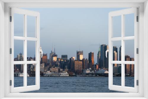 Fototapeta Naklejka Na Ścianę Okno 3D - New York Manhattan west side buildings, panoramic view on skyscrapers
