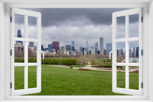Fototapeta Naklejka Na Ścianę Okno 3D - Chicago Skyline From South