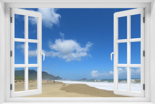 Fototapeta Naklejka Na Ścianę Okno 3D - Sandy Beach and Blue Skies