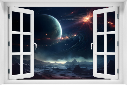 Fototapeta Naklejka Na Ścianę Okno 3D - Distant space, universe