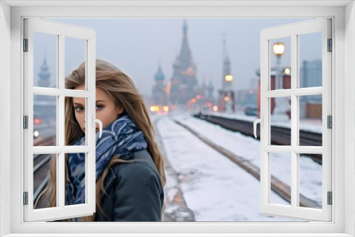 Beautiful woman portrait photography, photo, pretty girl, winter fashion, Generative AI
