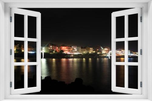 Fototapeta Naklejka Na Ścianę Okno 3D - Night coast  of Pomorie