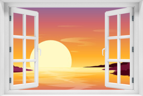 Fototapeta Naklejka Na Ścianę Okno 3D - summer landscape beach sunset landscape sunrise background