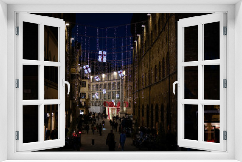 Fototapeta Naklejka Na Ścianę Okno 3D - First Christmas lights in Florence, Italy