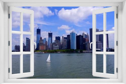 Manhattan panorama with ship
