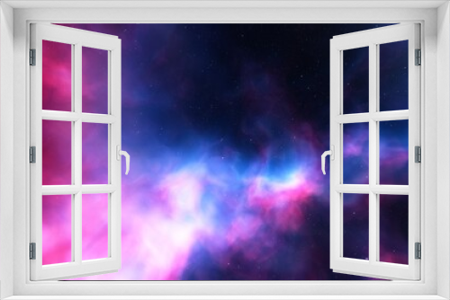 Fototapeta Naklejka Na Ścianę Okno 3D - Colorful space galaxy cloud nebula. Stary night cosmos. Universe science astronomy. Supernova background wallpaper
