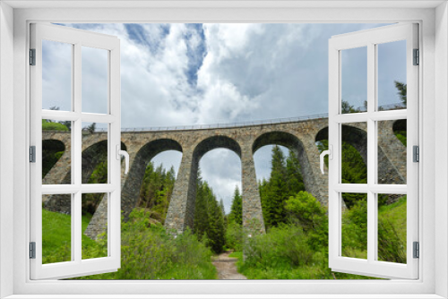 Fototapeta Naklejka Na Ścianę Okno 3D - Railway bridge Chramossky viadukt near Telgart, Horehronie, Slovakia