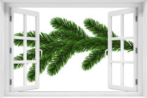 Fototapeta Naklejka Na Ścianę Okno 3D - Green Christmas Fir Branch