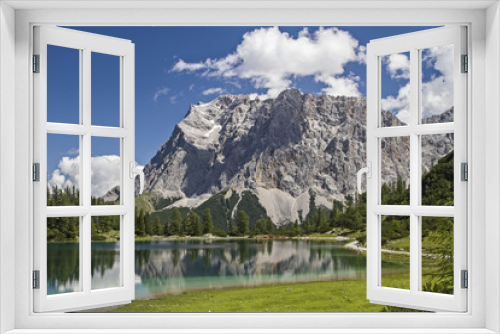 Fototapeta Naklejka Na Ścianę Okno 3D - Seebensee mit Zugspitze