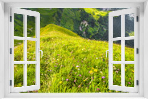 Fototapeta Naklejka Na Ścianę Okno 3D - Paysage fleuri des Aravis