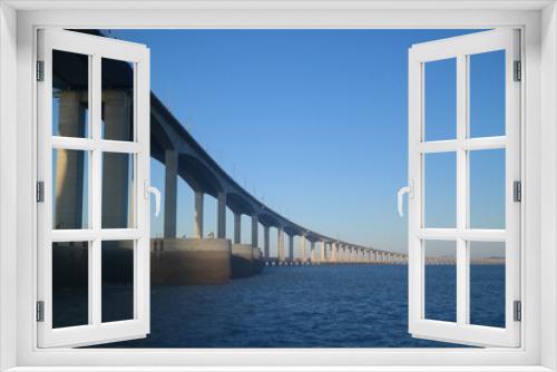 Fototapeta Naklejka Na Ścianę Okno 3D - A bridge built over the sea in Incheon, South Korea