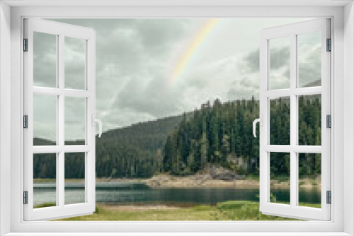 Fototapeta Naklejka Na Ścianę Okno 3D - Durmitor national park, rainbow and Black Lake