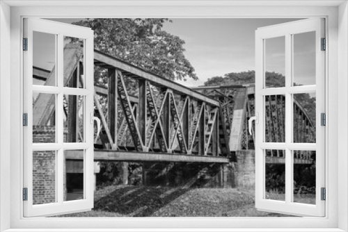 Fototapeta Naklejka Na Ścianę Okno 3D - an old railway bridge, side view