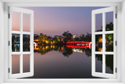 Fototapeta Naklejka Na Ścianę Okno 3D - Ngoc Son Temple on an islet in Hoan Kiem Lake, Hanoi, Vietnam.