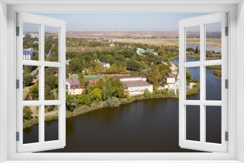 Fototapeta Naklejka Na Ścianę Okno 3D - View of the Anapa River of Anapa from the Ferris wheel in summer in 2023