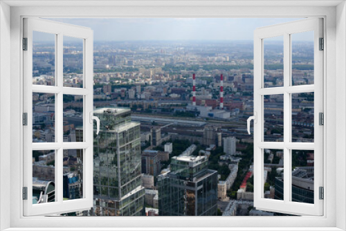 Fototapeta Naklejka Na Ścianę Okno 3D - Futuristic Marvel: Front View of Moscow City Skyscrapers