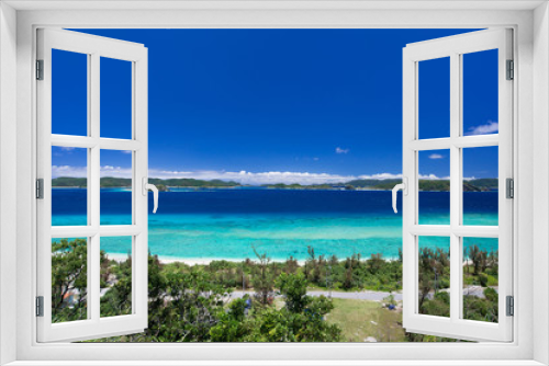 Fototapeta Naklejka Na Ścianę Okno 3D - 沖縄の海・ニシハマ展望台からの眺め