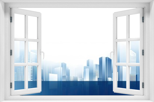 business background with blue city building silhouette