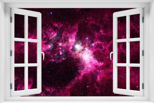 Fototapeta Naklejka Na Ścianę Okno 3D - Red cosmic nebula. Elements of this image furnished by NASA