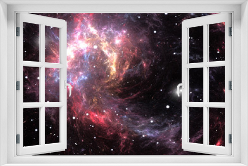 Fototapeta Naklejka Na Ścianę Okno 3D - Red space nebula
