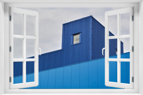 Fototapeta Naklejka Na Ścianę Okno 3D - blue metal wall