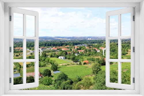 Fototapeta Naklejka Na Ścianę Okno 3D - view over Dresden from the Pillnitz vineyards