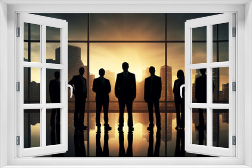 Silhouette of a group of businessperson