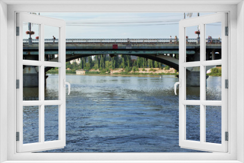 Fototapeta Naklejka Na Ścianę Okno 3D - The bridge over the river Southern Bug