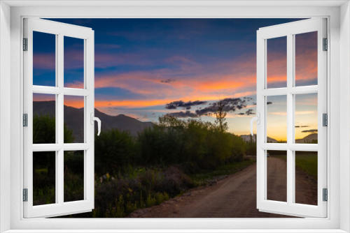 Fototapeta Naklejka Na Ścianę Okno 3D - after sunset in Leh