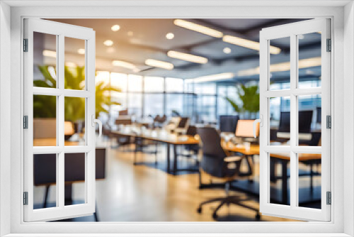 Blurred shot of modern empty office