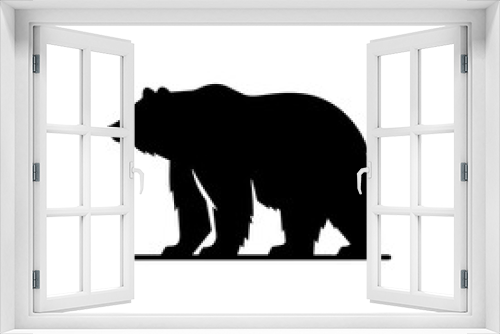 Fototapeta Naklejka Na Ścianę Okno 3D - Grizzly Bear Logo Monochrome Design Style