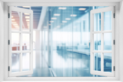 Blurred view of empty corridor in company