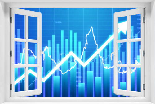 Stock market growth graph. 3d illustration..