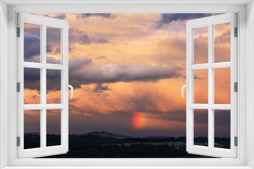 Fototapeta Naklejka Na Ścianę Okno 3D - Regenbogen in der Gewitterstimmung
