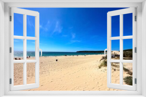 Fototapeta Naklejka Na Ścianę Okno 3D - beautiful beach and dunes at the Playa de Bolonia at the Costa de la Luz, Andalusia, Cadiz, Spain