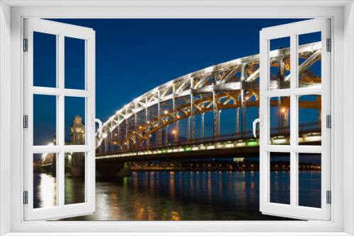 Fototapeta Naklejka Na Ścianę Okno 3D - Piter the first bridge in Saint-Petersburg, Russia