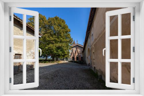 Fototapeta Naklejka Na Ścianę Okno 3D - View of Sant'Antonio of Ranverso' s Abbey in Buttigliera Alta, province of Turin, Piedmont, Italy