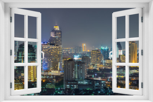 Fototapeta Naklejka Na Ścianę Okno 3D - Bangkok city night view, Thailand