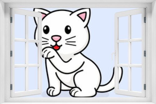 Fototapeta Naklejka Na Ścianę Okno 3D - Cute cartoon cat, with style, vector illustration.