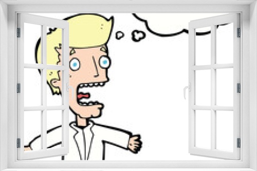 Fototapeta Naklejka Na Ścianę Okno 3D - cartoon screaming man with thought bubble