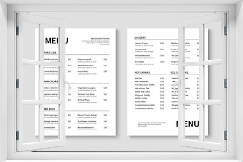 Restaurant menu template. Brochure layout design for restaurant and cafe menu. Food and drink flyer. Vector illustration