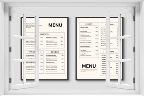 Modern restaurant menu template. Food and drink menu layout design. Vector illustration