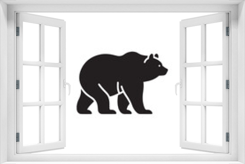 Fototapeta Naklejka Na Ścianę Okno 3D - Bear Silhouette Contour - Black Vector Bear Silhouette

