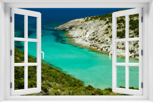 Fototapeta Naklejka Na Ścianę Okno 3D - La spiaggia di Cala Lunga. Isola di Sant'Antioco. Sardegna, Italia