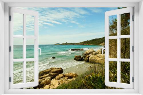Fototapeta Naklejka Na Ścianę Okno 3D - Spiaggia e mare cristallino dell'isola di Sant'Antioco. Sardegna, Italia