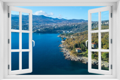 Fototapeta Naklejka Na Ścianę Okno 3D - Hilton Rijeka Costabella Beach, Opatija, hotel, coast, aerial view, Croatia