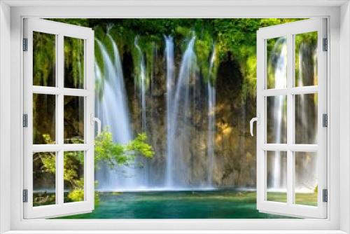 Fototapeta Naklejka Na Ścianę Okno 3D - Beautifull waterfall from mountain 