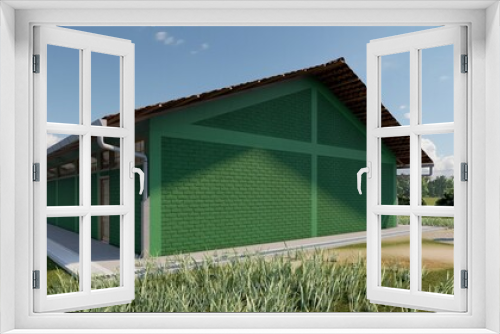 Fototapeta Naklejka Na Ścianę Okno 3D - Housing headquarters of the Peruvian army, remodeling, project, interaction, materials