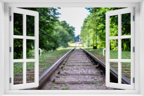 Fototapeta Naklejka Na Ścianę Okno 3D - Old rail tracks