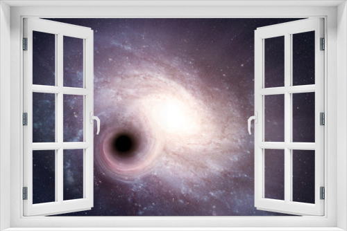 Fototapeta Naklejka Na Ścianę Okno 3D - Spiral galaxy and a black hole